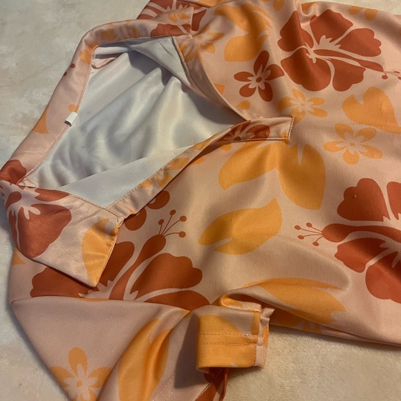 Orange floral collar dress. Never worn size medium - Picture 4 of 4